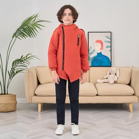 Mallimoda Boy's Thick Cotton-Padded Parka Jacket Hooded Fleece Coat in Saudi Arabia