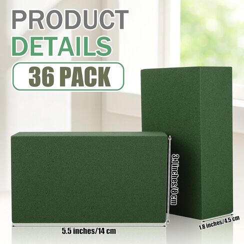 24 Packs Floral Foam Blocks Wet & Dry Floral Foam Bricks 5.5x3.1x1.8 Inch Flower Arranging Kit for Fresh and Artificial Flowers Florist Foam Blocks for Wedding Home Decor in Saudi Arabia
