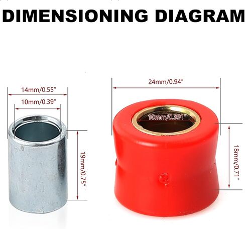 Minho 4Pcs 10MM Rear Shock Absorbing Suspension Bushing Set in Rubber Material Compatible with Most Motorcycles Scooter ATV UTV Go Kart in Saudi Arabia