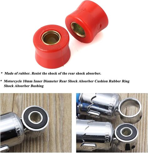 Minho 4Pcs 10MM Rear Shock Absorbing Suspension Bushing Set in Rubber Material Compatible with Most Motorcycles Scooter ATV UTV Go Kart in Saudi Arabia