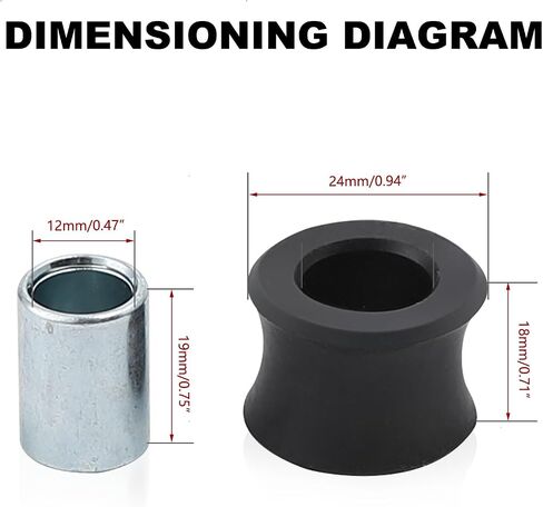 Minho 4Pcs 10MM Rear Shock Absorbing Suspension Bushing Set in Rubber Material Compatible with Most Motorcycles Scooter ATV UTV Go Kart in Saudi Arabia
