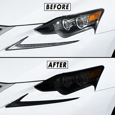 SlickMod PreCut Vinyl Smoke Tint for 2014-2016 Lexus is Headlight (1. Headlight, 20% Dark Smoke) in Saudi Arabia