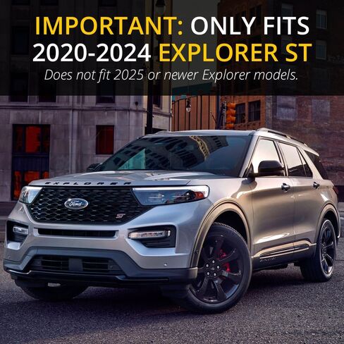 ST Emblem Insert Overlay Decals - Set of 2 - Fits Ford Explorer ST (Black, 2020-2024) in Kuwait