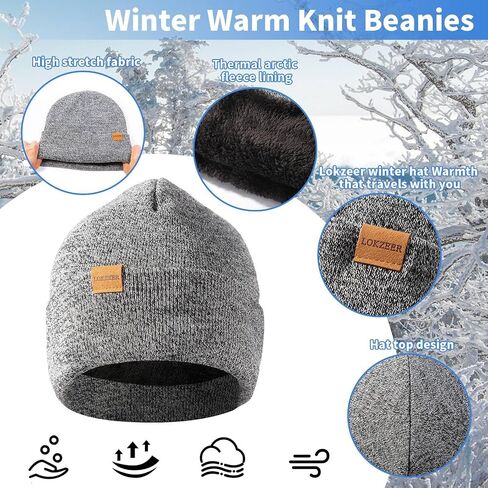 Winter Beanie Scarf Gloves Set for Men Women - Thermal Wool Lining Knit Beanies & Touchscreen Gloves (One Size) in Saudi Arabia