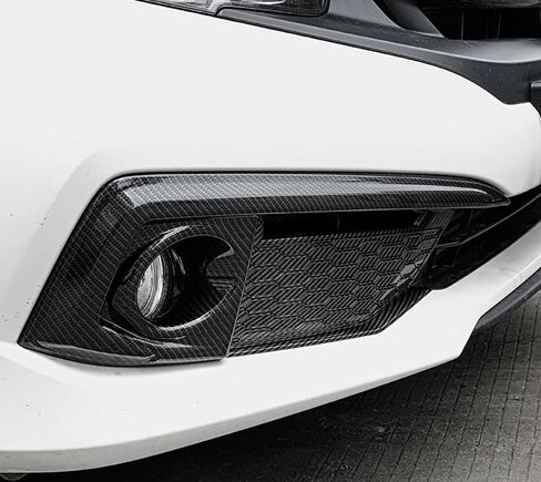 اكسسوارات السيارات صالح لهوندا سيفيك 10th Gen 2019-2021 ABS الخارجي الجبهة الضباب ضوء الجفن الحاجب غطاء إطاري (أسود لامع) 2 قطعة مجموعة in Kuwait