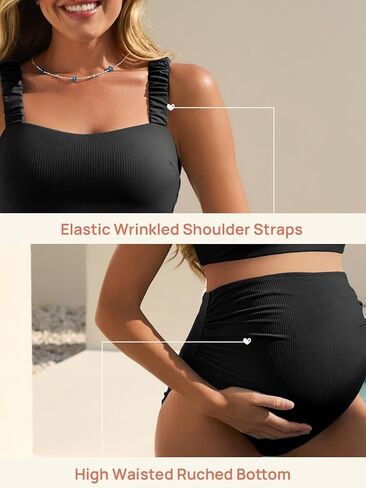 صيف ميلي مضلع بيكيني بيكيني للنساء عالية الخصر بدلة السباحة من قطعتين in Kuwait