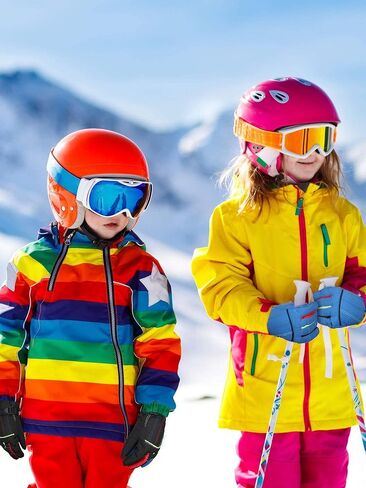 Hicarer 2 Pairs Kids Waterproof Winter Gloves Snow Gloves for Boys Girls Child Toddler Warm Ski Gloves for Cold Weather in Saudi Arabia