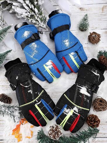 Hicarer 2 Pairs Kids Waterproof Winter Gloves Snow Gloves for Boys Girls Child Toddler Warm Ski Gloves for Cold Weather in Saudi Arabia