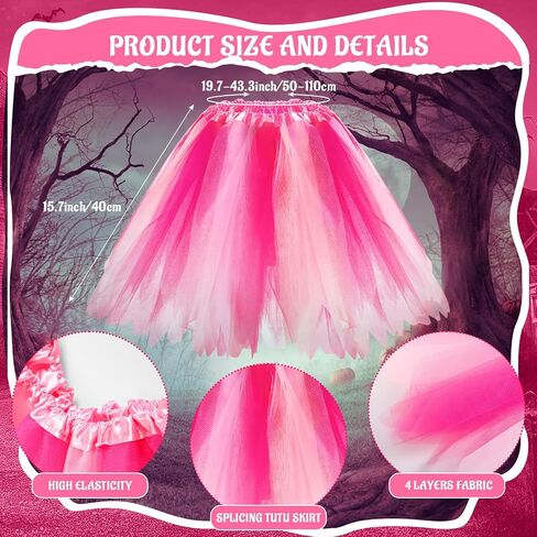 5 Pcs Halloween Witch Costume for Women Witch Hat Cape Tutu Dress with Magic Wand and Gloves Cosplay Outfits in Saudi Arabia