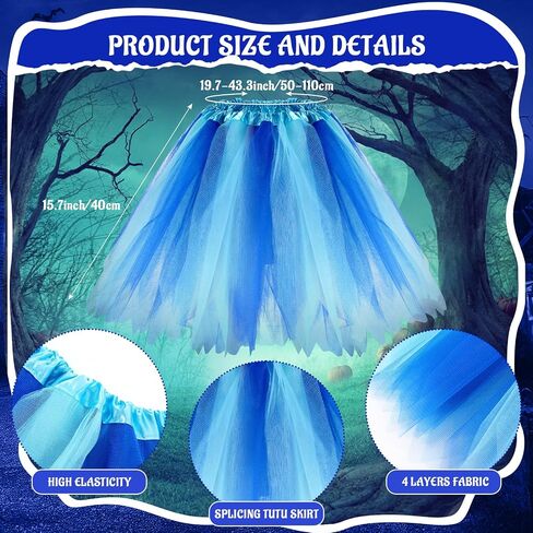 5 Pcs Halloween Witch Costume for Women Witch Hat Cape Tutu Dress with Magic Wand and Gloves Cosplay Outfits in Saudi Arabia
