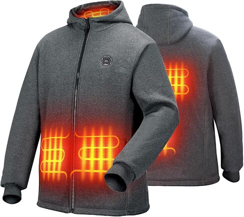 KEMIMOTO Soft Fleece Heated Hoodie for Men and Women, Unisex Heated Sweatshirt with 12V 20000mAh Battery in Saudi Arabia