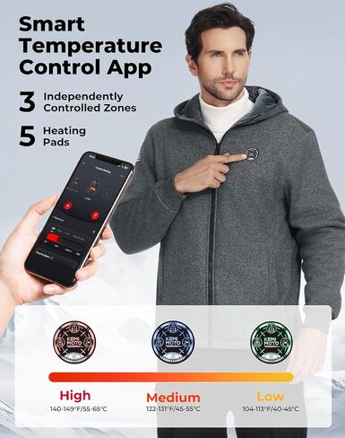 KEMIMOTO Soft Fleece Heated Hoodie for Men and Women, Unisex Heated Sweatshirt with 12V 20000mAh Battery in Saudi Arabia