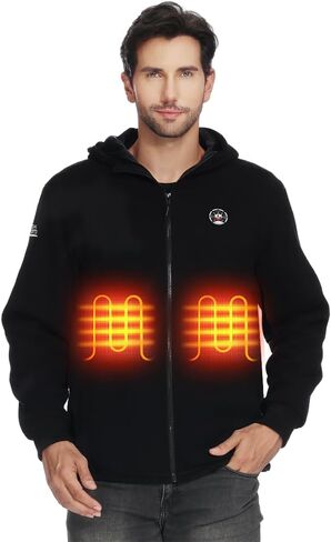 KEMIMOTO Soft Fleece Heated Hoodie for Men and Women, Unisex Heated Sweatshirt with 12V 20000mAh Battery in Saudi Arabia