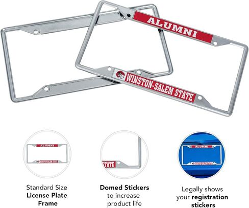 Desert Cactus Winston-Salem State University License Plate Frame WSSU Rams HBCU Metal Car Tag Holder for Front or Back of Car Officially Licensed (Alumni) in Saudi Arabia