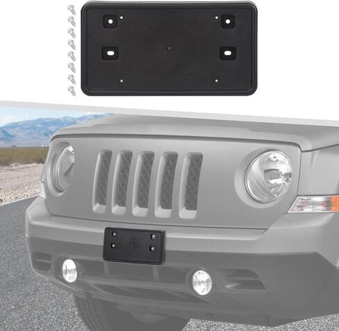 Jimen Fit for Jeep Patriot 2011-2017, Front Plate Mount License Tag Holder Frame Bracket in Saudi Arabia