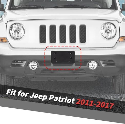 Jimen Fit for Jeep Patriot 2011-2017, Front Plate Mount License Tag Holder Frame Bracket in Saudi Arabia