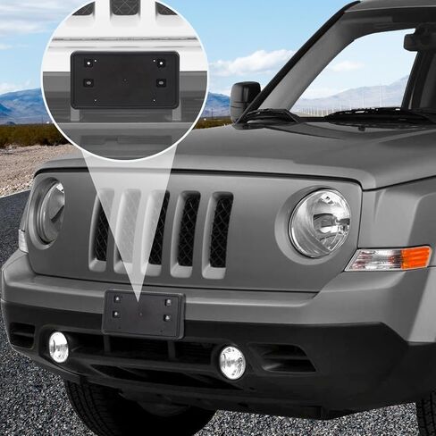 Jimen Fit for Jeep Patriot 2011-2017, Front Plate Mount License Tag Holder Frame Bracket in Saudi Arabia