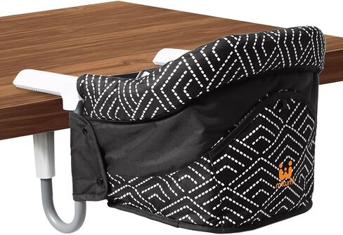 MTWML Hook On High Chair, Collapsible Portable Table Seat with Carry Bag | Fits 0.8"-3.3" tables, removable washable liner, quick clip-on, for babies 6-36 mos up to 37lbs, compact for travel in Saudi Arabia