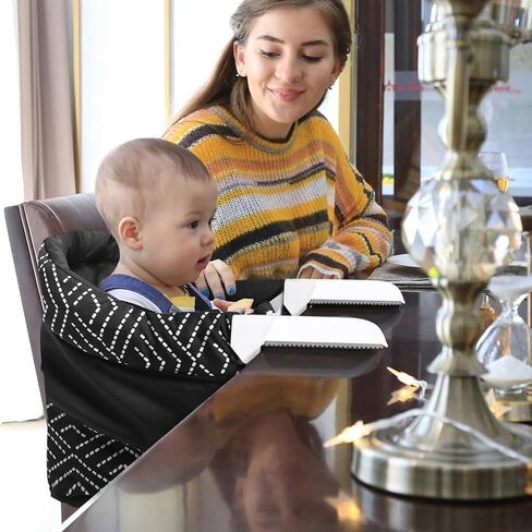 MTWML Hook On High Chair, Collapsible Portable Table Seat with Carry Bag | Fits 0.8"-3.3" tables, removable washable liner, quick clip-on, for babies 6-36 mos up to 37lbs, compact for travel in Saudi Arabia