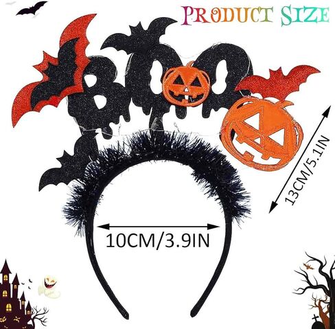 GORTIN Light up Halloween Headband Black Led Bats Headpiece Pumpkin Cosplay Costume Hair Accessories for Women in Saudi Arabia