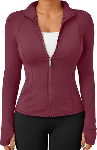 Trendy Queen Womens Lightweight Zip Up Jackets 2026 Athletic Workout Hoodies Fall Shirt Fitted Gym Clothes with Pocket in Saudi Arabia