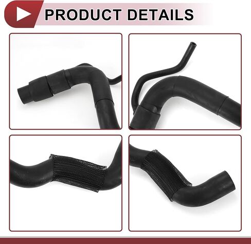 1 Pcs Radiator Coolant Hose for Toyota RAV4 2.5L 2006-2012 Engine Heater Hose No.1657128250 Black Rubber in Saudi Arabia