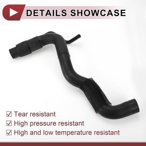 1 Pcs Radiator Coolant Hose for Toyota RAV4 2.5L 2006-2012 Engine Heater Hose No.1657128250 Black Rubber in Saudi Arabia