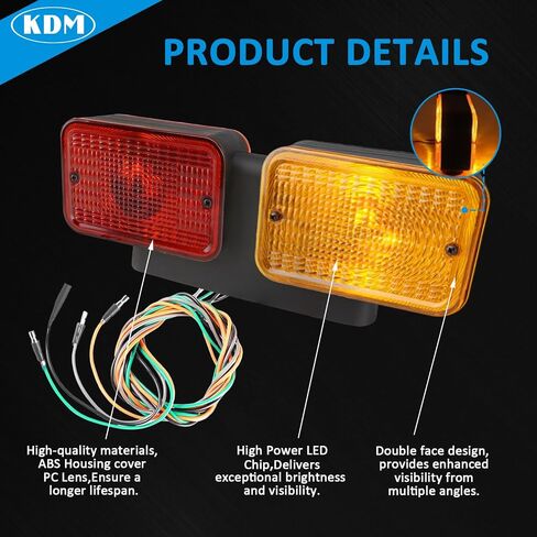 KDM LED أضواء الذيل الأيسر لجرار جون ديري 1025R، 4 في 1 بدوره إشارة الفرامل عكس مصابيح التحذير، استبدال مباشر ل 1023E 1026R 2025R 2032R 3025D 3032E 4066R 5075E LVA18272 LVA18273 in Saudi Arabia