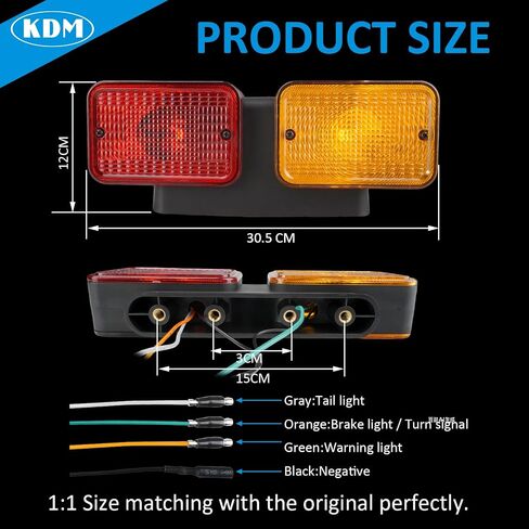 KDM LED أضواء الذيل الأيسر لجرار جون ديري 1025R، 4 في 1 بدوره إشارة الفرامل عكس مصابيح التحذير، استبدال مباشر ل 1023E 1026R 2025R 2032R 3025D 3032E 4066R 5075E LVA18272 LVA18273 in Saudi Arabia