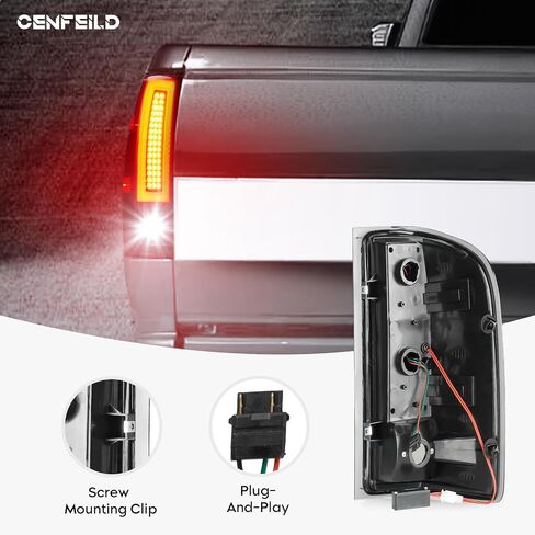 مجموعة مصابيح الذيل [مجموعة LED] مناسبة لسيارة Chevy Silverado 1500 2500HD 3500HD 07-14، لسيارة GMC Sierra 3500HD 08-14، لسيارة Sierra Denali 3500 11-14 مع عجلة خلفية مزدوجة فقط، مصابيح خلفية خلفية، عدسات مدخنة in Saudi Arabia