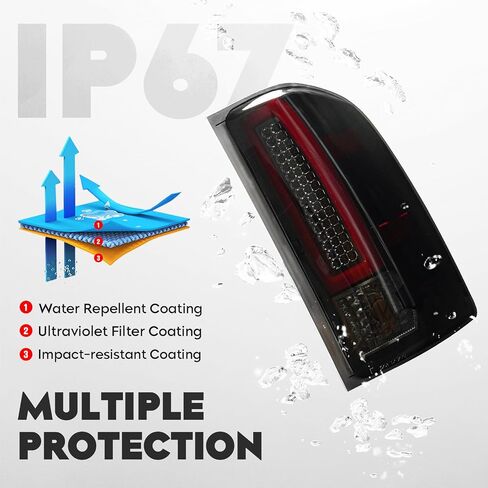 مجموعة مصابيح الذيل [مجموعة LED] مناسبة لسيارة Chevy Silverado 1500 2500HD 3500HD 07-14، لسيارة GMC Sierra 3500HD 08-14، لسيارة Sierra Denali 3500 11-14 مع عجلة خلفية مزدوجة فقط، مصابيح خلفية خلفية، عدسات مدخنة in Saudi Arabia
