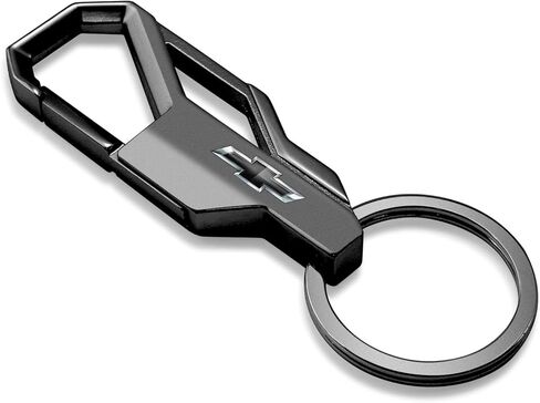 iPick Image for Chevrolet Black Logo Carabiner-style Snap Hook Metal Key Chain Keychain, Only Official Licensed in Saudi Arabia