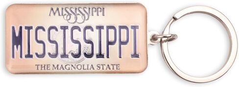 Westmon Works Mississippi Keychain Souvenir The Magnolia State License Plate Metal Key Ring in Saudi Arabia