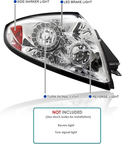 مصابيح خلفية LED بعدسات شفافة من SPEC-D TUNING متوافقة مع 2006-2011 Mitsubishi Eclipse، مجموعة زوج يسار + يمين in Saudi Arabia