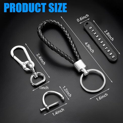 Anti-Lost Car Keychain with Phone Number Tag Stylish Braided Key Holder for Easy Key Retrieval and Organization in Saudi Arabia