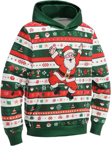 yolsun Kids Novelty Christmas Sweater Hoodie,Boys/Girls Ugly Christmas Sweatshirt, Chrismas Costume in Kuwait