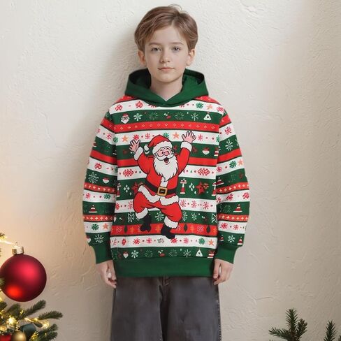 yolsun Kids Novelty Christmas Sweater Hoodie,Boys/Girls Ugly Christmas Sweatshirt, Chrismas Costume in Kuwait