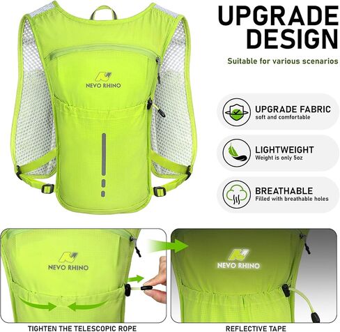 N NEVO RHINO Lightweight Running Vest-Insulated Water Backpack with 1.5L Water Bladder, Hydration Vest for Hiking, Trail Running, Marathons, Cycling in Kuwait