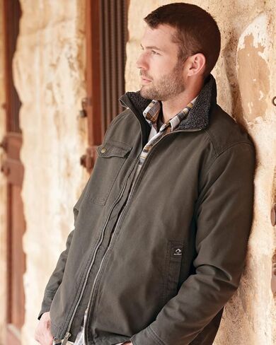 سترة عمل قماشية للرجال من DRI Duck 5037 Endeavour Canyon Cloth™ مع بطانة من الشيربا (X-Large، أسود) in Kuwait