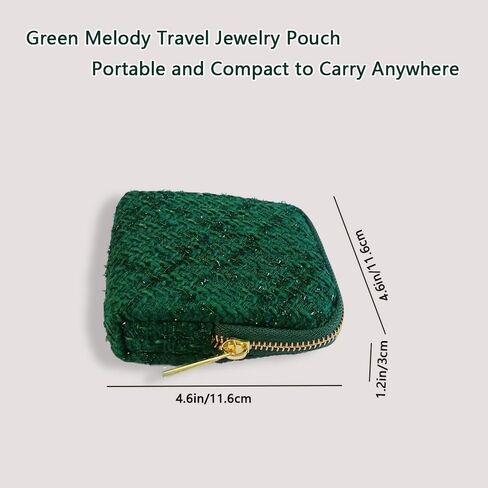 Small Travel Jewelry Pouch - Durable Tweed Mini Jewelry Storage Case, Chic Home Organizer for Rings, Earrings, Necklaces, Watches, Bracelets, Bangles, Women Girls Mom Gift(Vintage Hepburn) in Saudi Arabia
