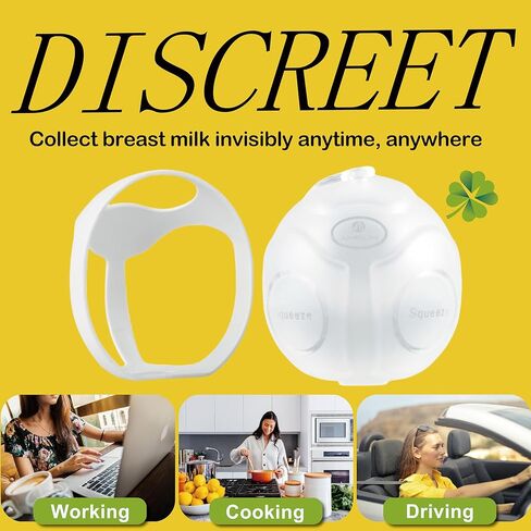 مضخة الثدي الشفط اليدوي القابلة للارتداء ، جامع حليب الأم | جامع حليب الأم من حليب الأم للتمريض ، الأم حديثي الولادة ، الرضع | BPA ، الرصاص ، فثالات حرة | 4 أوقية (بيج) in Kuwait
