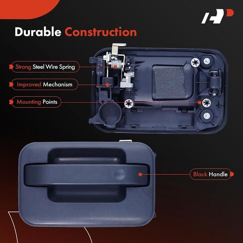 مقبض الباب الخارجي للجانب الأيسر الخلفي من A-Premium متوافق مع Ford F-150 F150 2009-2014 Crew Cab Pickup، أسود مزخرف، استبدال # 97676 in Saudi Arabia