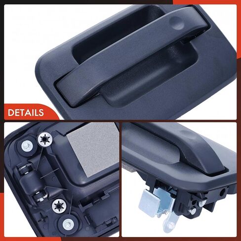 مقبض الباب الخارجي للجانب الأيسر الخلفي من A-Premium متوافق مع Ford F-150 F150 2009-2014 Crew Cab Pickup، أسود مزخرف، استبدال # 97676 in Saudi Arabia