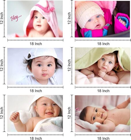 Giant Innovative Set of 6 Cute baby Poster for Pregnant Women Room Decor, GI01 Multicolour, 12 x 18 Inch- BIG Size in Saudi Arabia