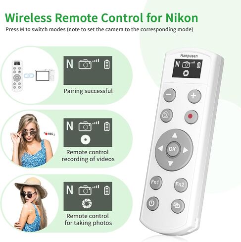 Wireless Remote Shutter Release with OLED Display Rechargeable Multi-Function Camera Remote Control Compatible with Canon R/RP/R5/R8/R50/R100/M50/M200/M6 Mrak II/R5 II/6D II/G7X Mark III/SL2/SL3/T7i in Kuwait