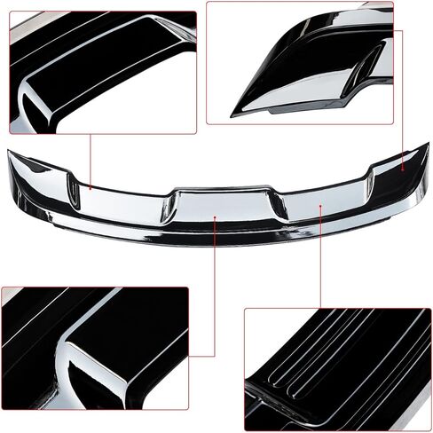 جناح خلفي من NINTE Mustang لـ 2015-2023 Ford Mustang 2 Door Coupe ABS Trunk Spoiler Wing GT350 GT500 Style W/Smoke Gurney Flap Wicker Bill Coupe Wing Mustang Spoiler (أسود لامع) in Kuwait