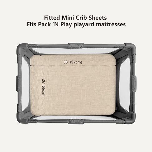 ملاءات أسرة شاش بيرموس 100 ٪ من صفائح سرير الأطفال القطن المجهزة لمراتب سرير قياسية ومراتب سرير صغيرة 52 "x28" صفائح سرير ناعمة محايدة للفتيان الفتيات - 2 عبوة (شوفان) in Kuwait