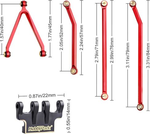 Hobbypark Aluminum High Clearance Links Set & Brass Link Mounts for Axial SCX24 Gladiator 1/24 Crawler Car Upgrade Parts in Saudi Arabia
