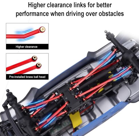 Hobbypark Aluminum High Clearance Links Set & Brass Link Mounts for Axial SCX24 Gladiator 1/24 Crawler Car Upgrade Parts in Saudi Arabia