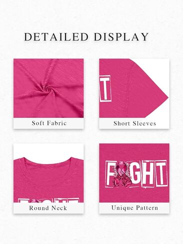 Breast Cancer Shirts for Women Pink Ribbon Boxing Gloves Graphic Tops Breast Cancer Awareness Tshirts Fighter Tees in Saudi Arabia